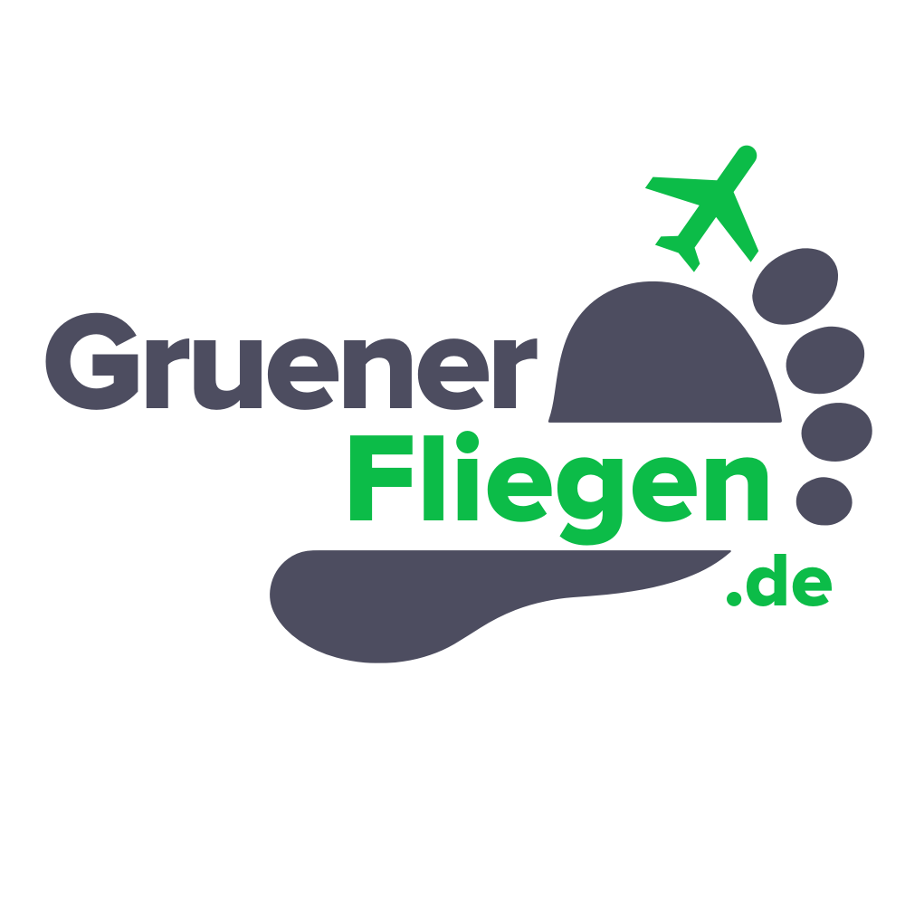 Logo GruenerFliegen.de - nachhaltigeres Reisen
